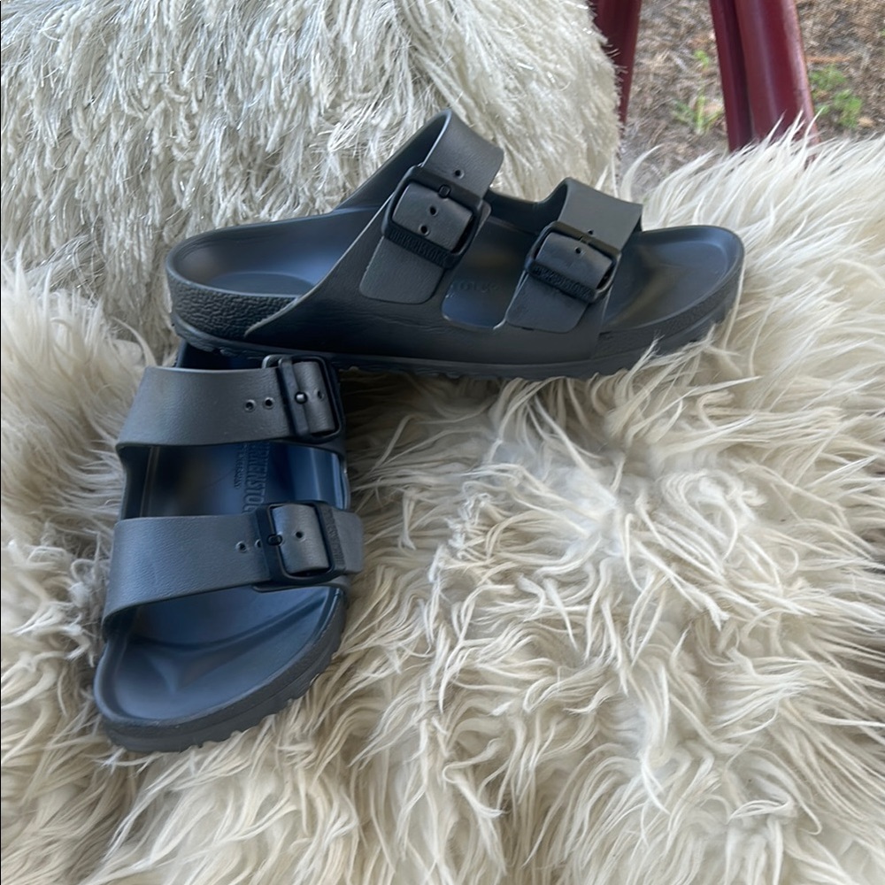 Birkenstock Charcoal Grey Double Strap Sandals